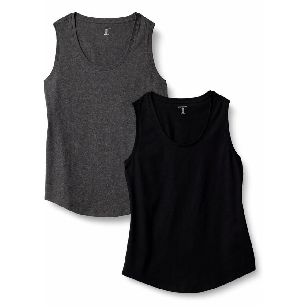 2 Pk Amazon Essentials Women's Regular-Fit 100% Cotton Sleeveless Tank Tops Xl